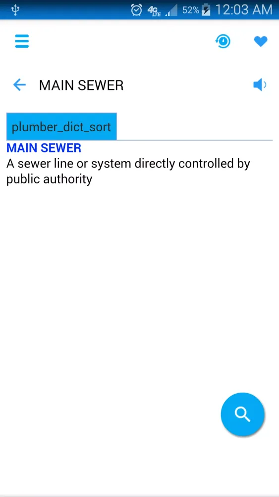 Tangkapan layar Plumber Dictionary