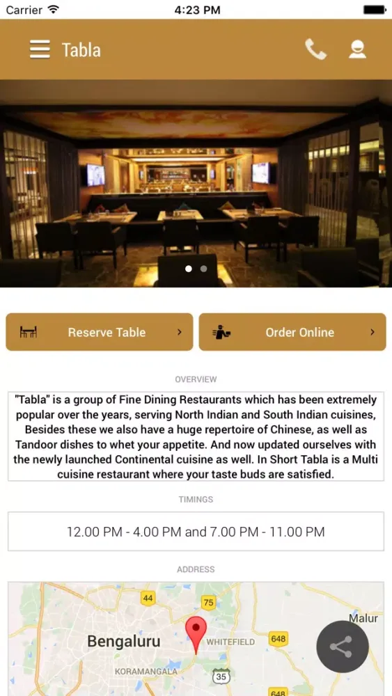 Zrzuty ekranu Tabla Restaurant