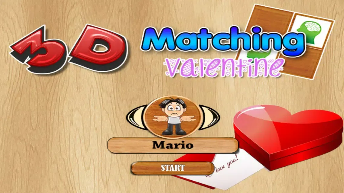 تصاویر `` 3D Matching Valentine Cards - Train your brain with pair matching game