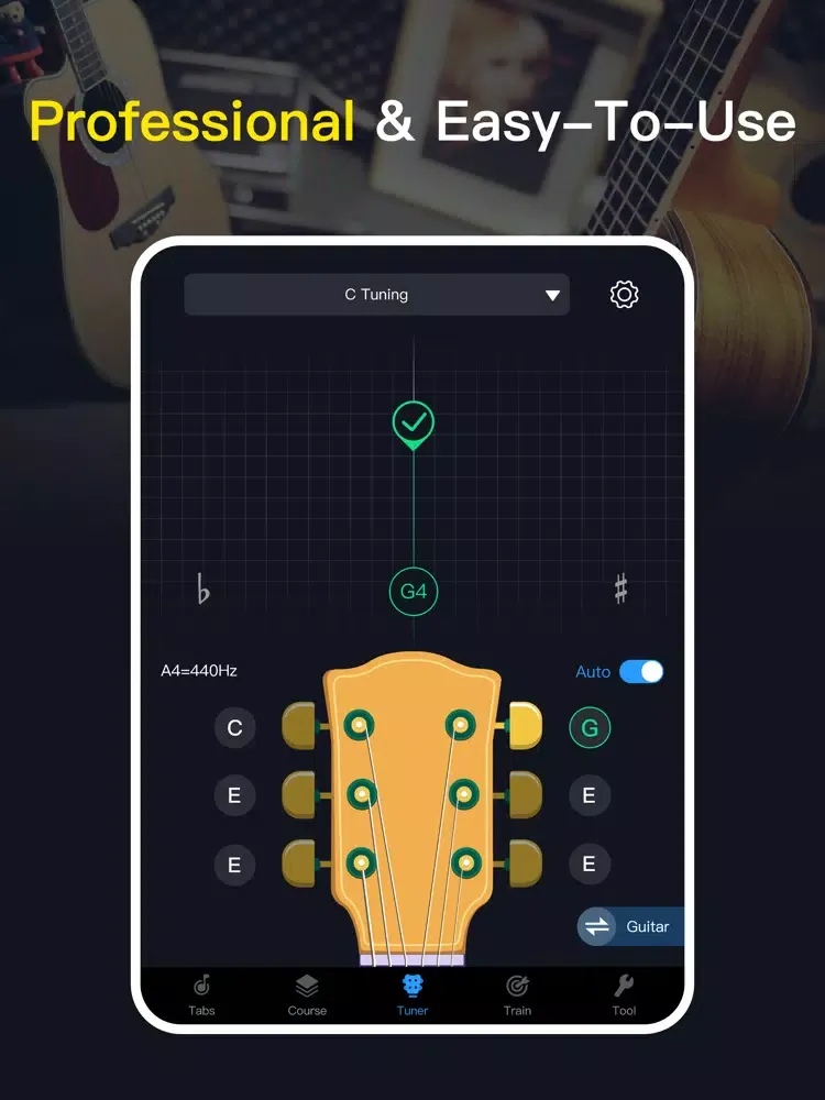 ukulele guitar tuner app iPad  स्क्रीनशॉट