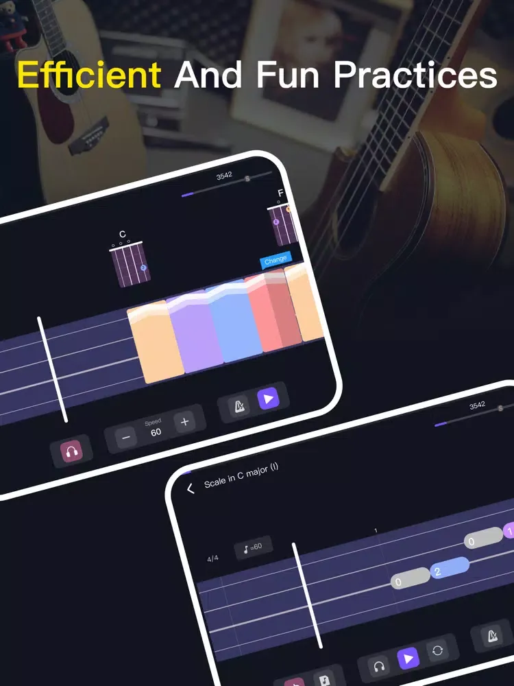 ukulele guitar tuner app iPad  स्क्रीनशॉट