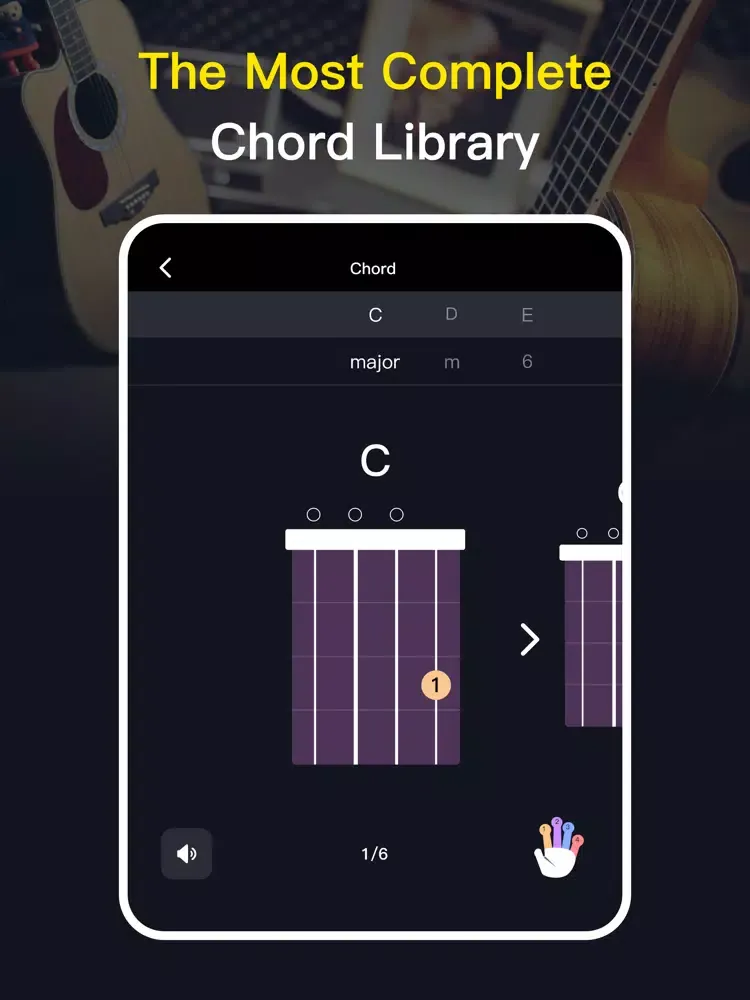 ukulele guitar tuner app iPad  स्क्रीनशॉट