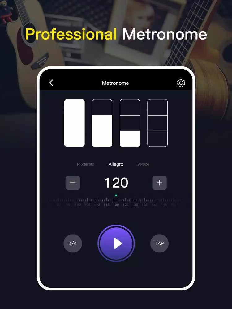 ukulele guitar tuner app iPad  स्क्रीनशॉट