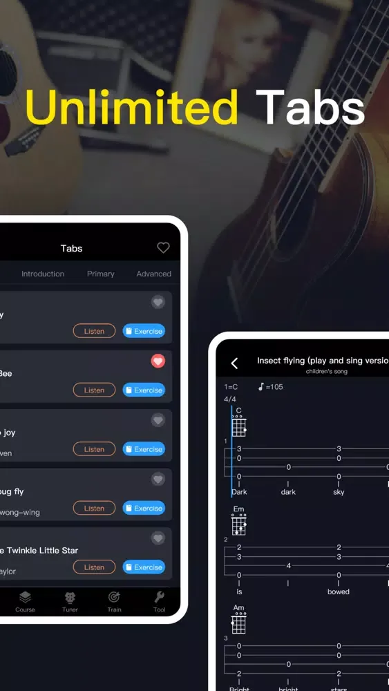 ukulele guitar tuner app स्क्रीनशॉट