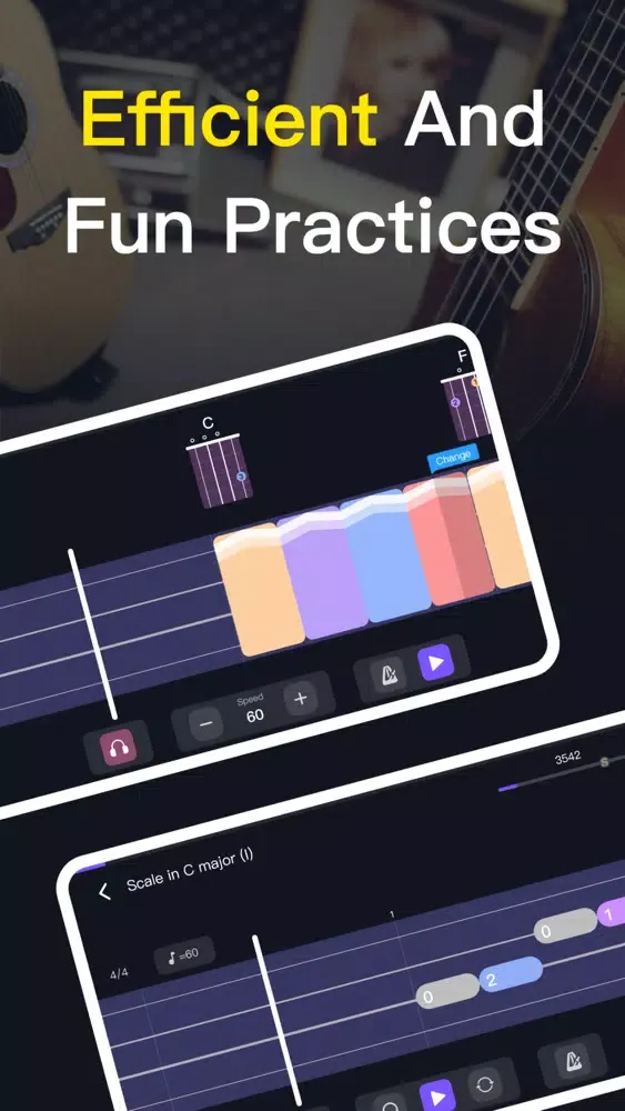 ukulele guitar tuner app स्क्रीनशॉट