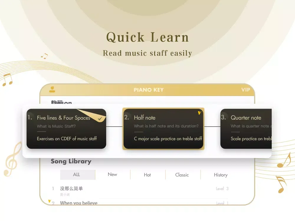 learn piano lessons - PNOKEY iPad 應用截圖