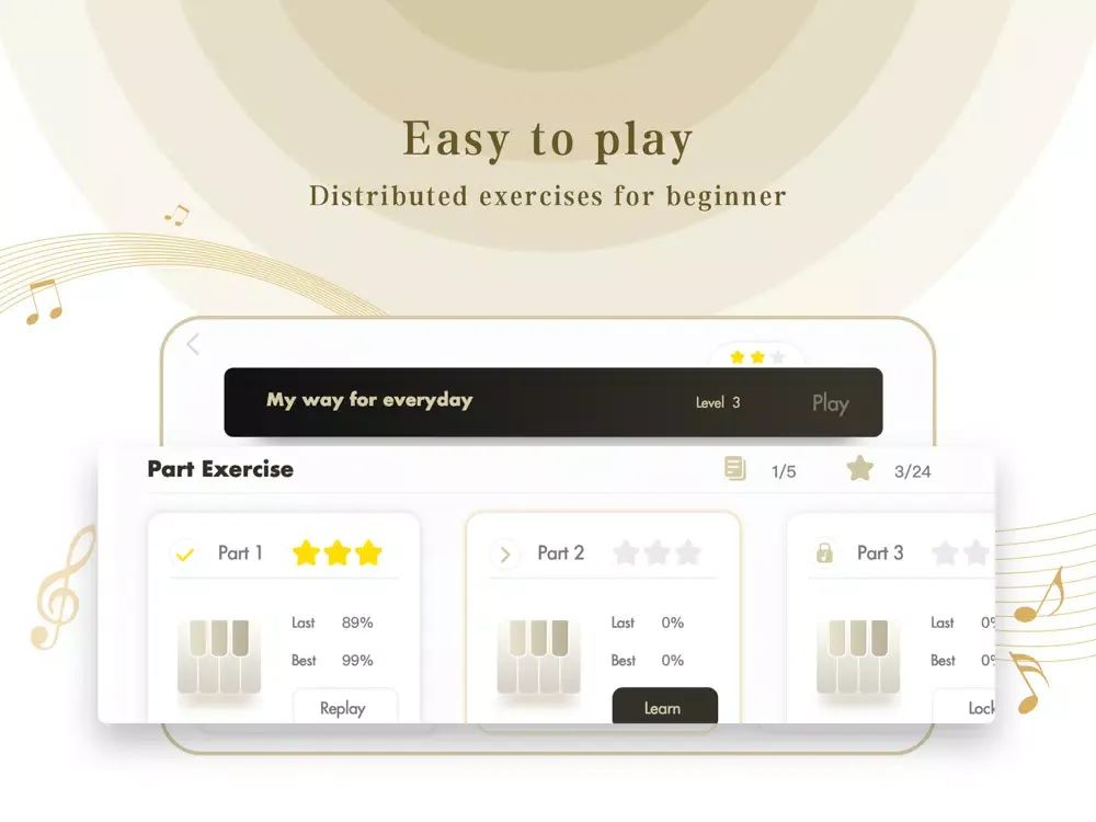 learn piano lessons - PNOKEY iPad 應用截圖