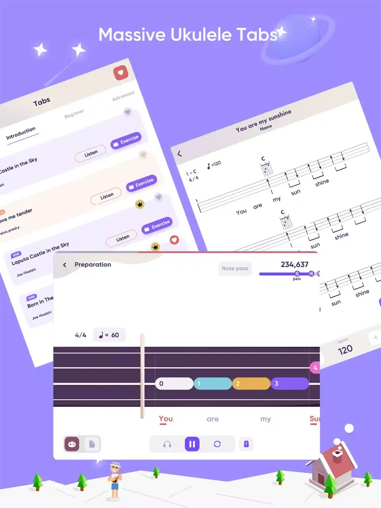 Скриншоты Guitar ukulele tuner & tabs iPad 