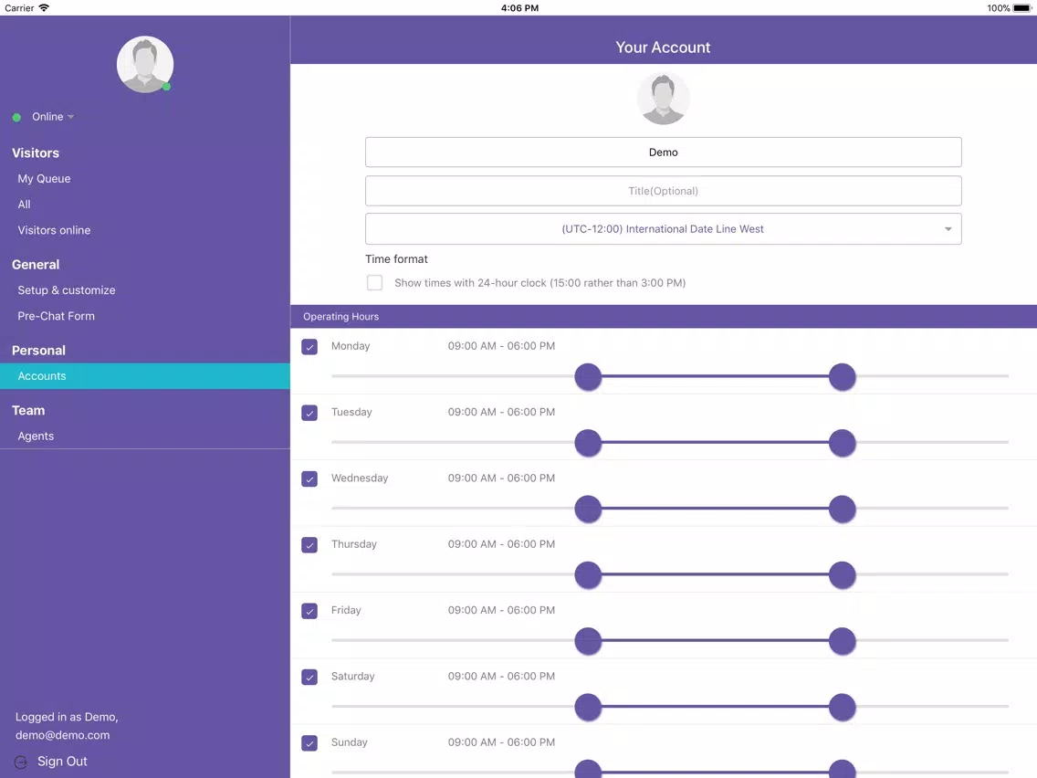 Tangkapan layar CometEngage iPad 