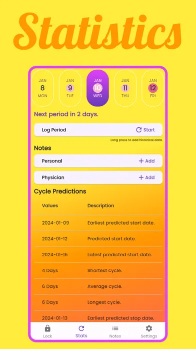 Inscrutable Apps Cycle Track Screenshots