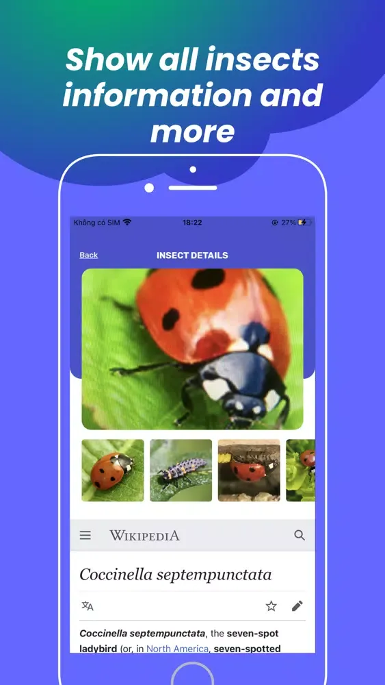 Capturas de pantalla de Insect identification - Bug ID