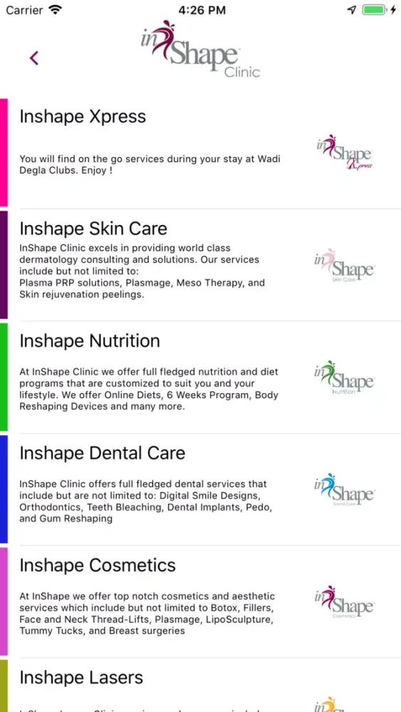 inShape Clinic スクリーンショット