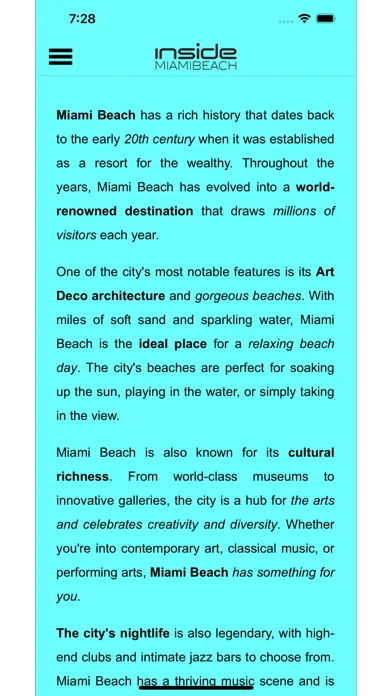 ภาพหน้าจอของ Inside Miami Beach