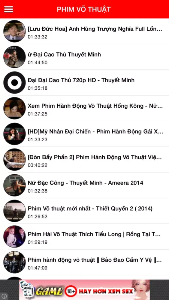 Capturas de pantalla de KungFu Action Movie - Xem Phim Hành Động, Võ Thuật HD