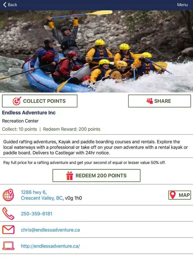 Ảnh chụp màn hình của Castlegar Explorers iPad 