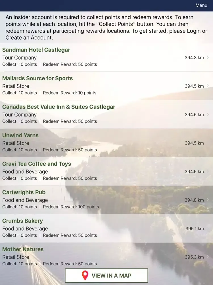 Ảnh chụp màn hình của Castlegar Explorers iPad 