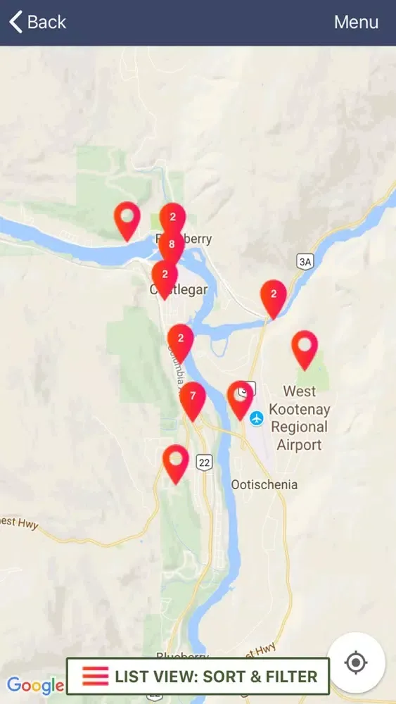 Ảnh chụp màn hình của Castlegar Explorers