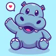 Cute Hippo Stickers