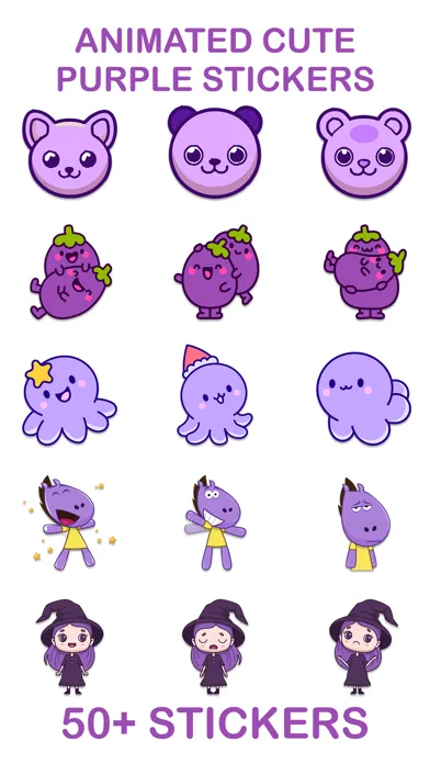 Animated Cute Purple Sticker 스크린샷