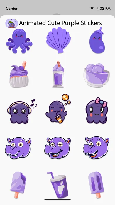 Animated Cute Purple Sticker 스크린샷