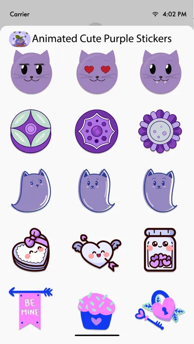 Animated Cute Purple Sticker 스크린샷