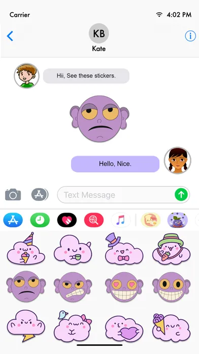 Animated Cute Purple Sticker 스크린샷