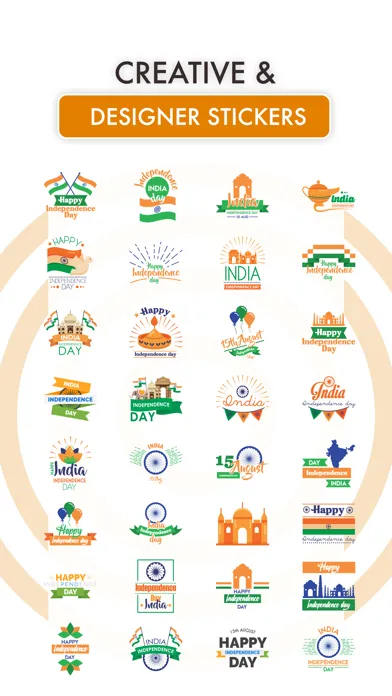 Capturas de tela do Independence Day Stickers !!