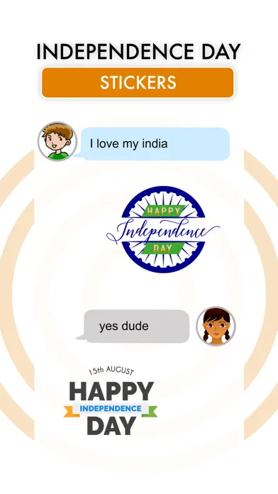 Capturas de tela do Independence Day Stickers !!