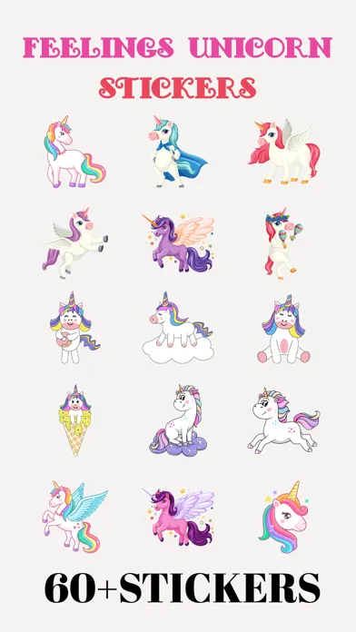 Captures d'écran de Feelings Unicorn Stickers