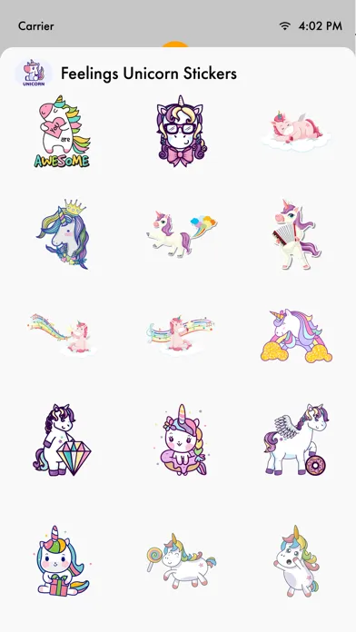 Captures d'écran de Feelings Unicorn Stickers