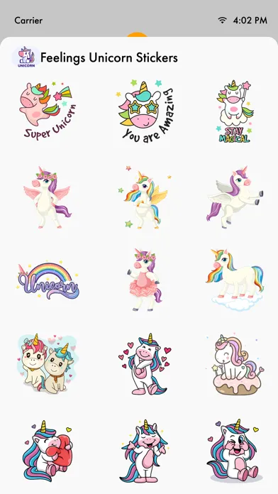 Captures d'écran de Feelings Unicorn Stickers
