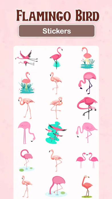 Скриншоты Watercolor Flamingo Stickers