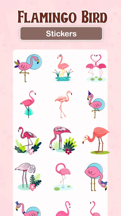 Скриншоты Watercolor Flamingo Stickers