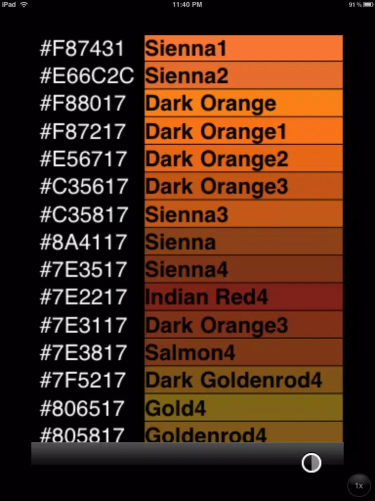 Capturas de tela do HEX RGB Colors Guide iPad 