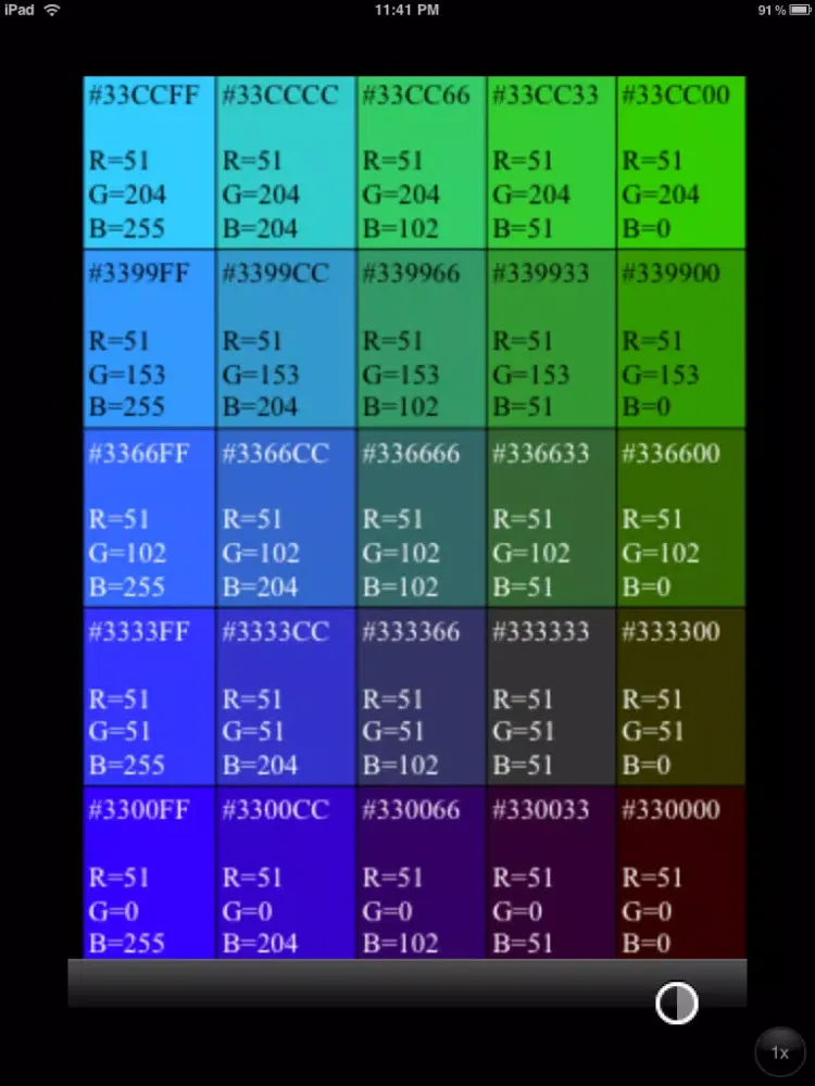 Capturas de tela do HEX RGB Colors Guide iPad 