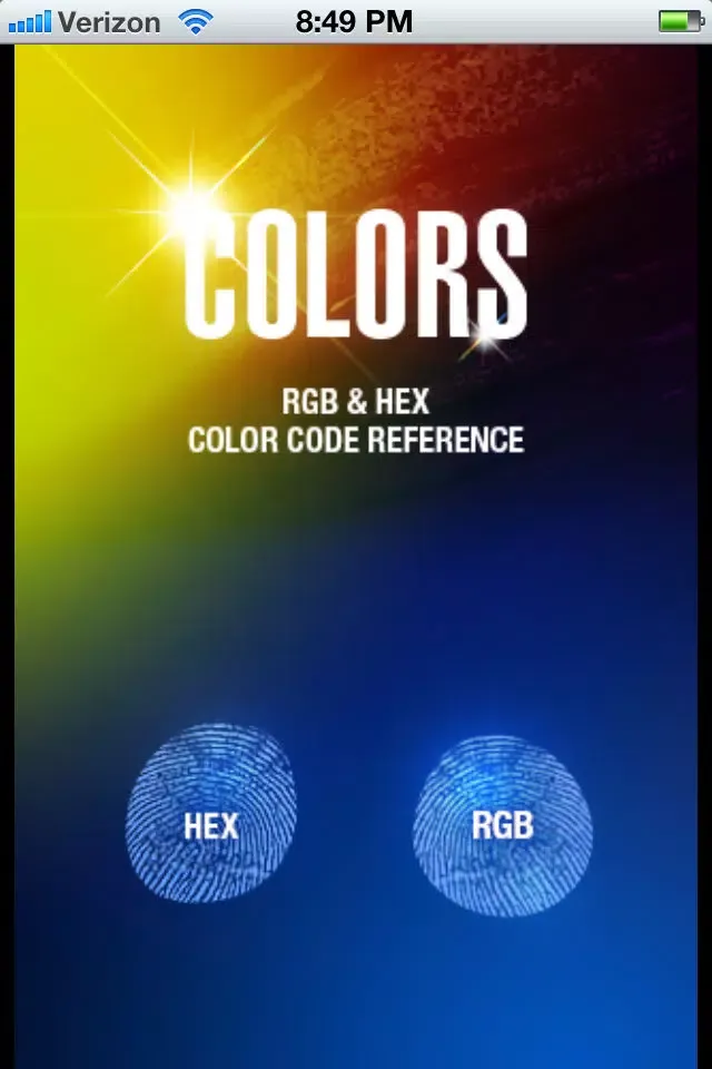 Capturas de tela do HEX RGB Colors Guide