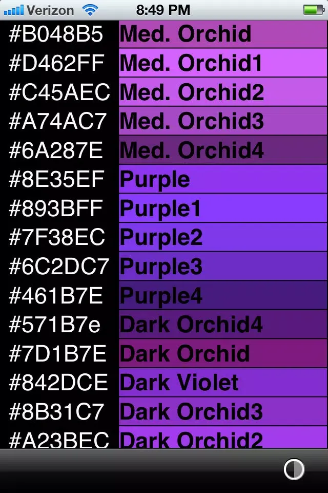 Capturas de tela do HEX RGB Colors Guide