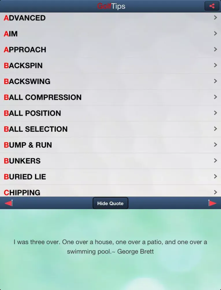 Golf Tips Free iPad 應用截圖