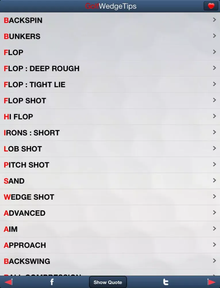 Ảnh chụp màn hình của Golf Wedge Tips Free iPad 