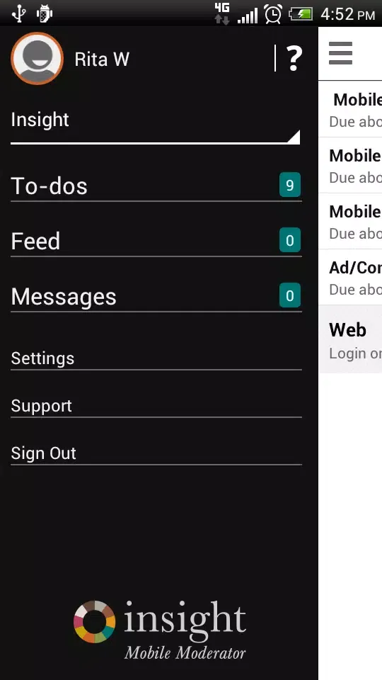 Insight Mobile Moderator Screenshots