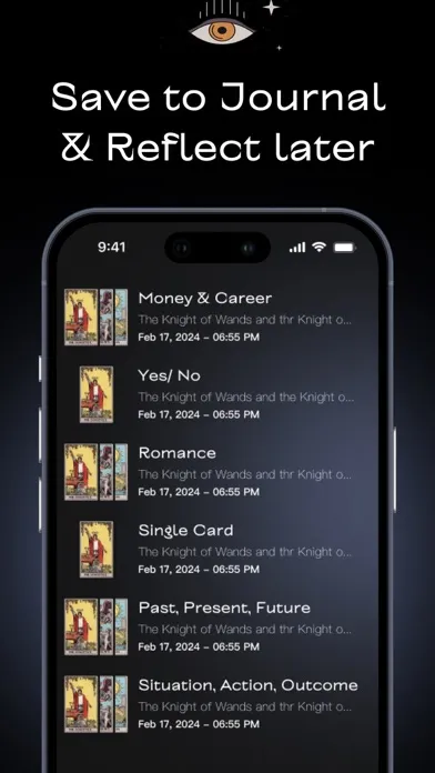 Capturas de tela do Insight Tarot Card Readings