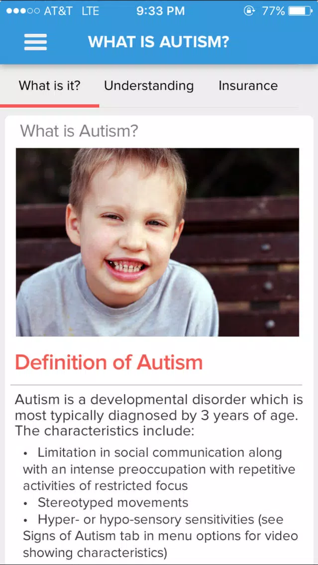 Zrzuty ekranu HFHS Autism