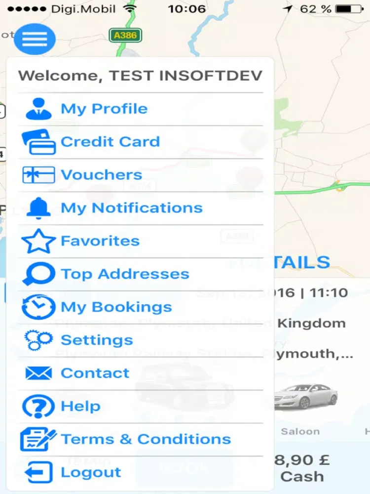Davis Cars Taxi iPad  স্ক্রিনশট