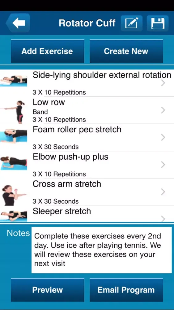 PhysPrac:Exercise Prescription Ekran Görüntüleri