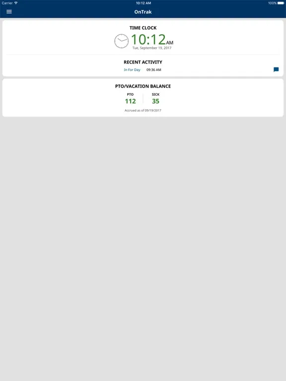 Screenshot di OnTrak Mobile iPad 