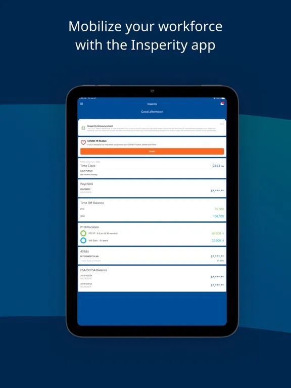 Capturas de pantalla de Insperity Mobile iPad 