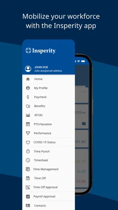 Capturas de pantalla de Insperity Mobile
