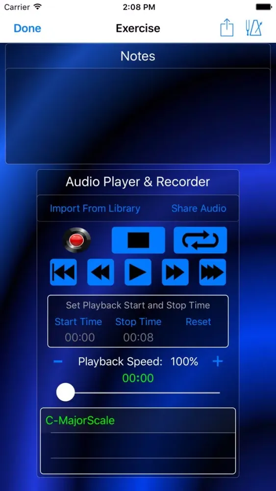 Capturas de tela do Inspire Music Practice Journal