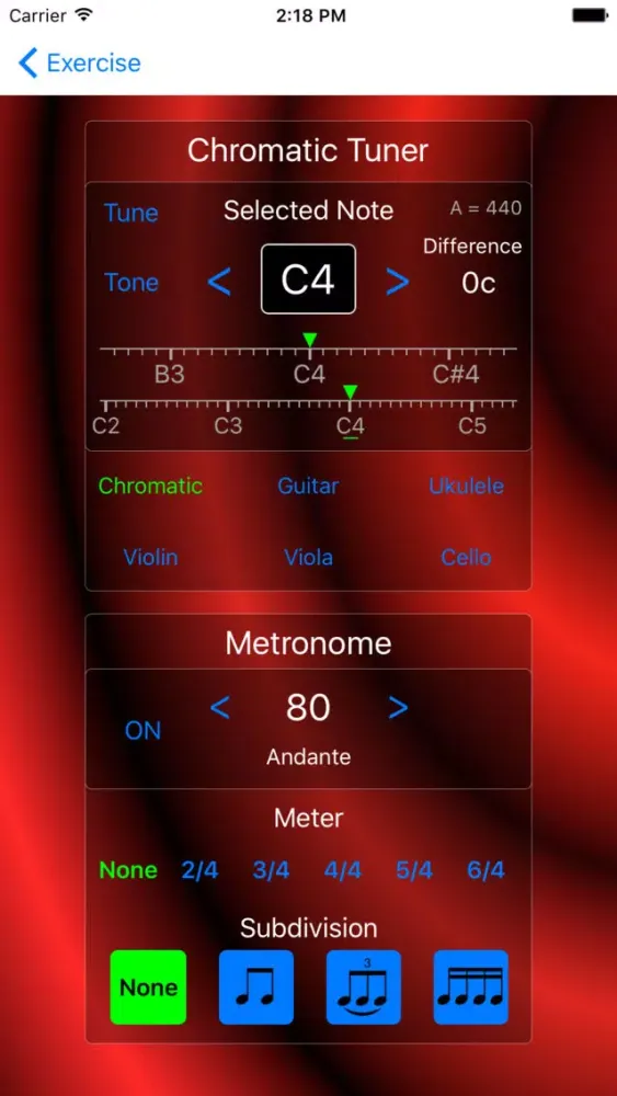 Capturas de tela do Inspire Music Practice Journal
