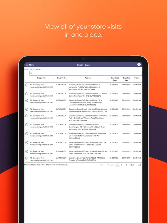 Ảnh chụp màn hình của Cobalt Inspire iPad 